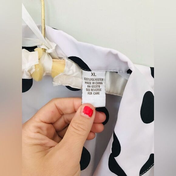 Vintage 80’s lol dot short sleeve button up blouse | size XL - Picture 3 of 4